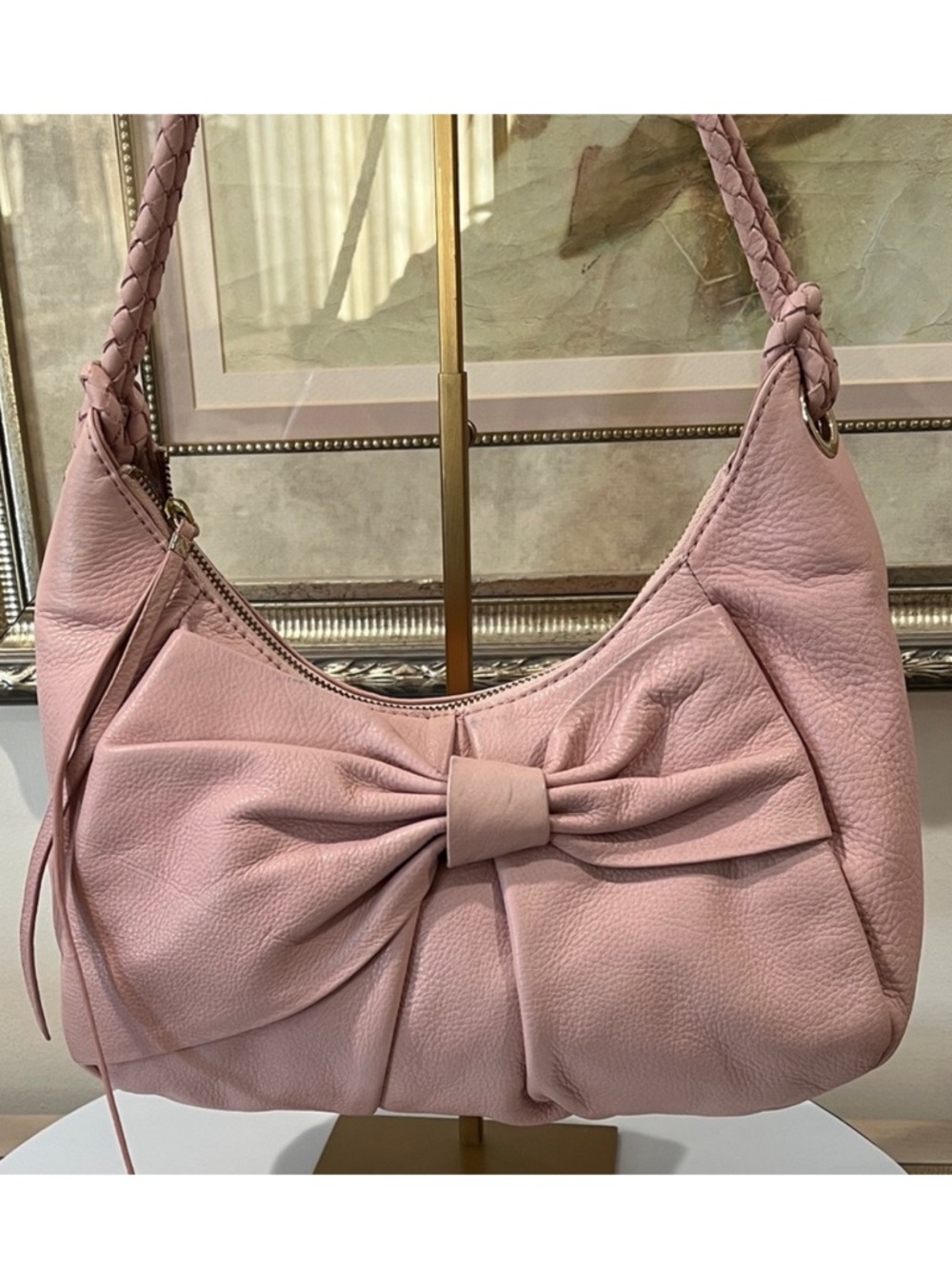Elliott Lucca Blush Pink Bow Shoulder Bag - has marks